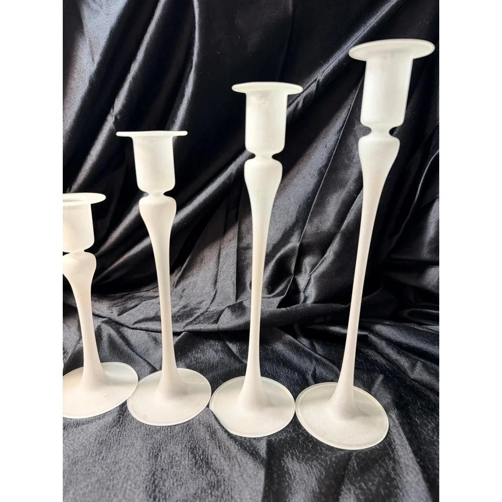 5‎ STAIRCASE IKEA BLOMSTER CANDLE HOLDERS IN FROSTED GLASS (2676)